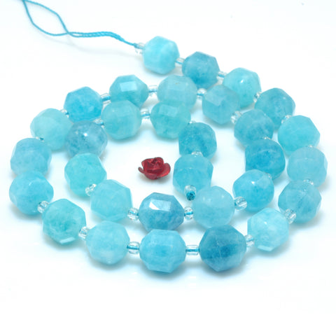 YesBeads Malaysia Jade faceted double terminated point beads blue jade wholesale gemstone jewelry 15"
