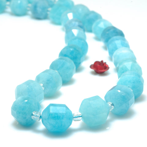 YesBeads Malaysia Jade faceted double terminated point beads blue jade wholesale gemstone jewelry 15"