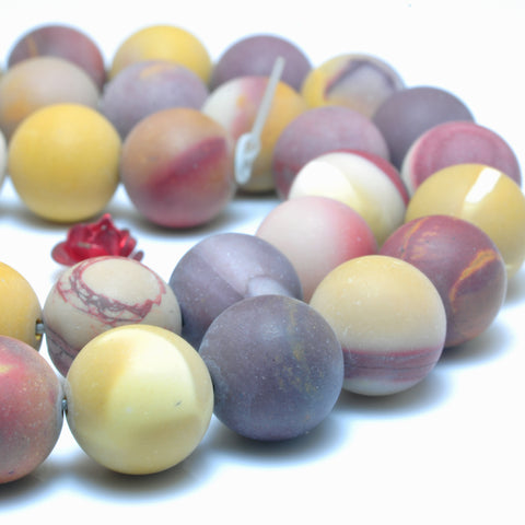 YesBeads Natural Mookaite jasper matte round loose beads wholesale gemstone jewelry 15"