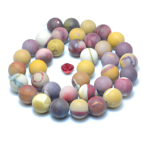 YesBeads Natural Mookaite jasper matte round loose beads wholesale gemstone jewelry 15"