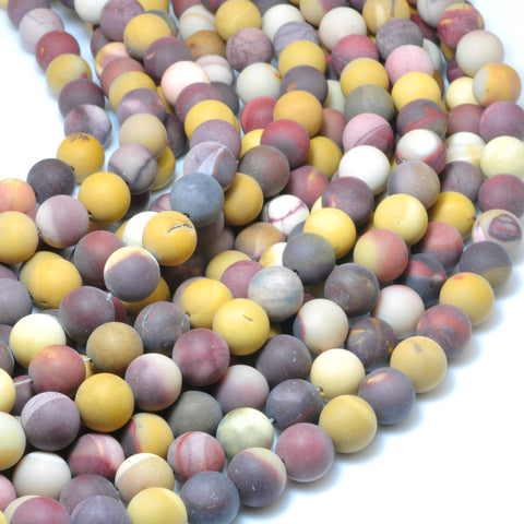 YesBeads Natural Mookaite jasper matte round loose beads wholesale gemstone jewelry 15"