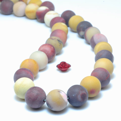 YesBeads Natural Mookaite jasper matte round loose beads wholesale gemstone jewelry 15"