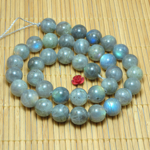 YesBeads Natural labradorite smooth round loose beads wholesale gemstone jewelry making 15"