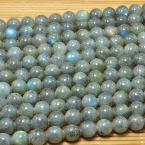 YesBeads Natural labradorite smooth round loose beads wholesale gemstone jewelry making 15"