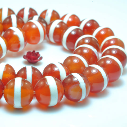 Red Agate OneLine Carnelian smooth round loose beads wholesale gemstone jewelry bracelet necklace diy