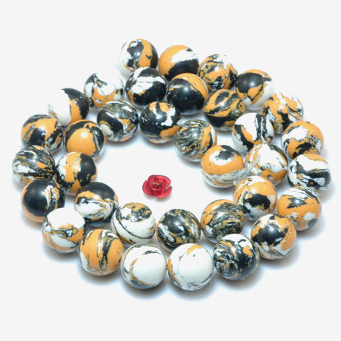 YesBeads Tiger skin synthetic stone smooth round beads wholesale jewelry making
