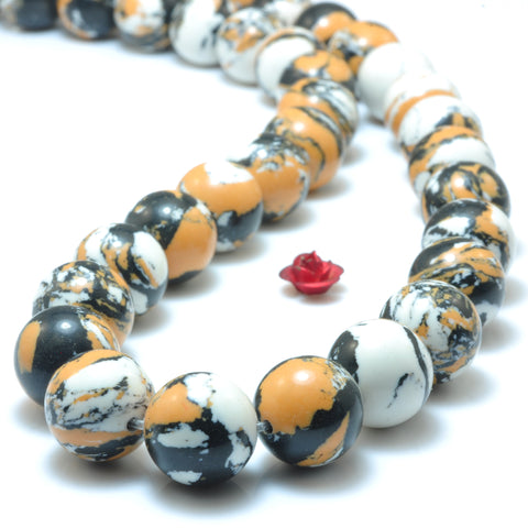 YesBeads Tiger skin synthetic stone smooth round beads wholesale jewelry making