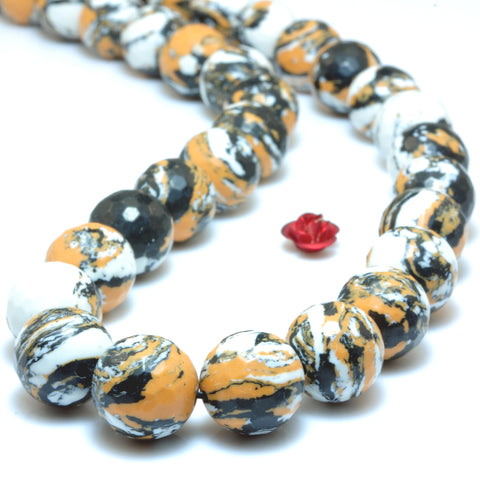 YesBeads Tiger skin synthetic stone faceted round beads wholesale jewerly making