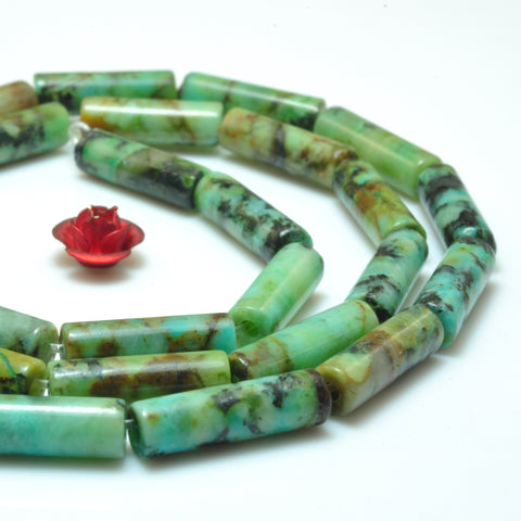 Natural African turquoise smooth tube loose beads gemstone wholesale jewelry making