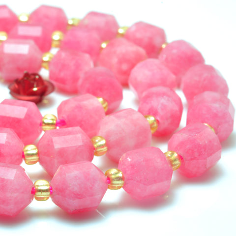 YesBeads Malaysia Red Jade faceted double terminated point beads wholesale jewelry making
