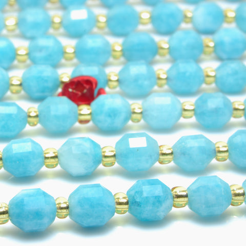 Malaysia Blue Jade faceted double terminated point beads wholesale gemstone jewelry making