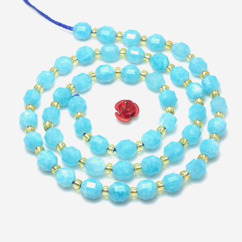 Malaysia Blue Jade faceted double terminated point beads wholesale gemstone jewelry making