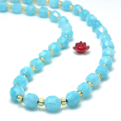 Malaysia Blue Jade faceted double terminated point beads wholesale gemstone jewelry making