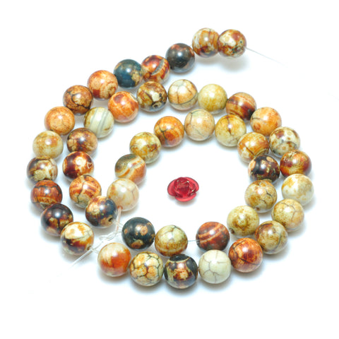 YesBeads Enamel Stone smooth round loose beads wholesale gemstone jewelry making 15"