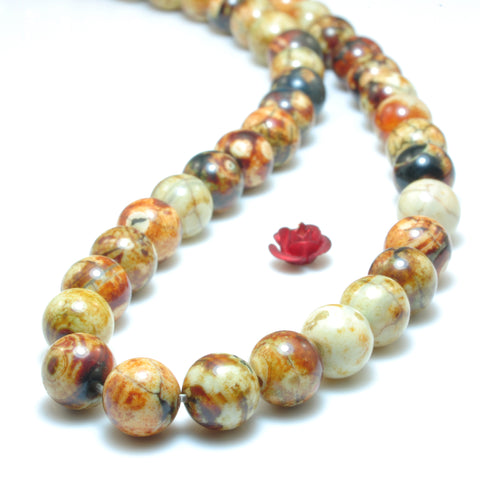 YesBeads Enamel Stone smooth round loose beads wholesale gemstone jewelry making 15"