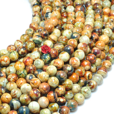 YesBeads Enamel Stone smooth round loose beads wholesale gemstone jewelry making 15"