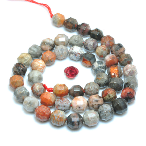 YesBeads Natural Fossil Coral Jasper faceted double terminated point beads wholesale gemstone jewelry making15"