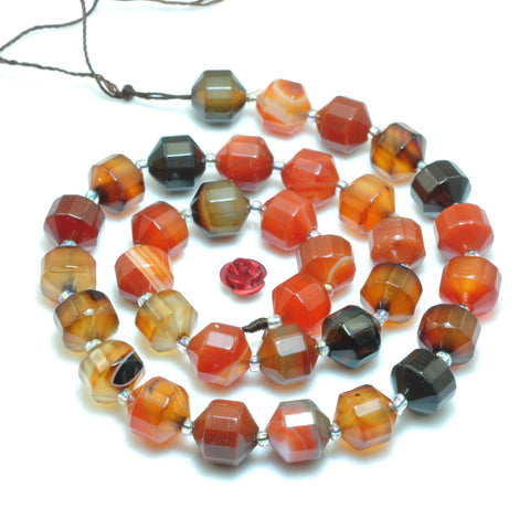 YesBeads Rainbow Agate faceted double terminated point beads wholesale gemstone jewelry making 15"