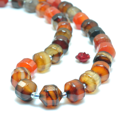 YesBeads Rainbow Agate faceted double terminated point beads wholesale gemstone jewelry making 15"