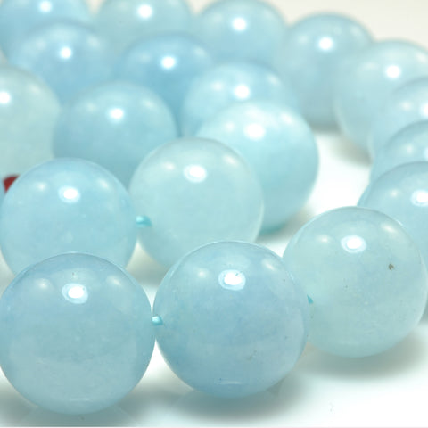 YesBeads Malaysia Jade smooth round loose beads blue jade gemstone wholesale jewelry making 15"