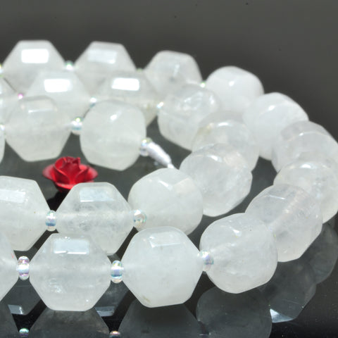 YesBeads Natural White Jade faceted double terminated point beads wholesale gemstone jewelry making 15"
