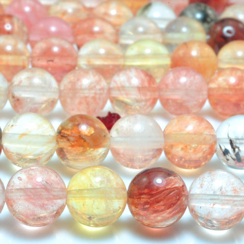 YesBeads Cherry Quartz smooth round loose beads wholesale gemstone jewelry making design
