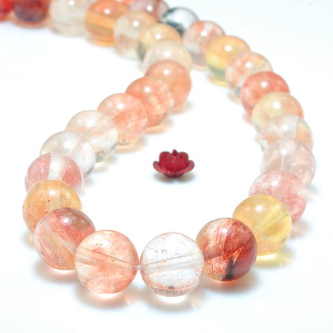 YesBeads Cherry Quartz smooth round loose beads wholesale gemstone jewelry making design