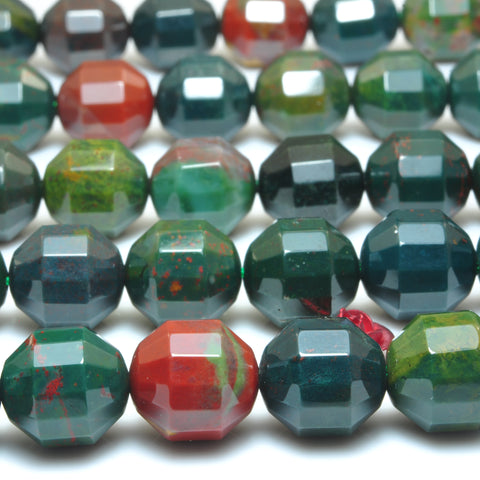 YesBeads Natural Green Bloodstone Heliotrope faceted double terminated point beads wholesale stones gemstone jewelry making