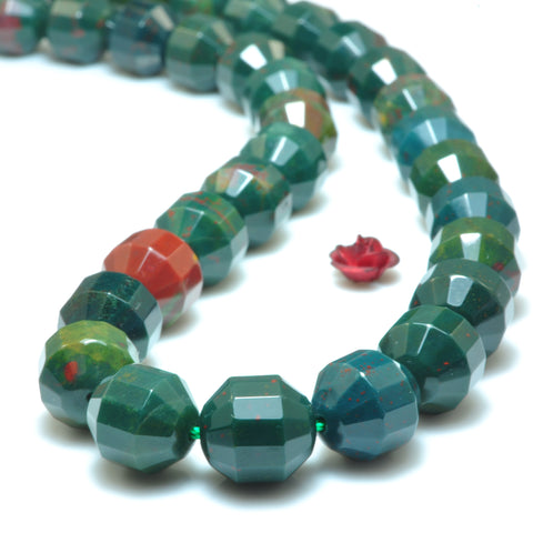 YesBeads Natural Green Bloodstone Heliotrope faceted double terminated point beads wholesale stones gemstone jewelry making