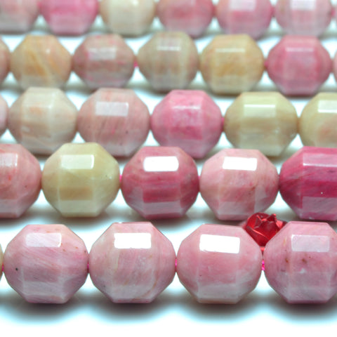 YesBeads Natural Pink Rhodonite faceted double terminated point beads wholesale loose gemstone jewelry