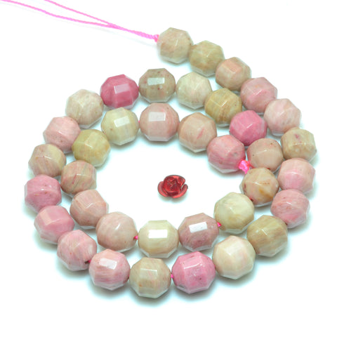 YesBeads Natural Pink Rhodonite faceted double terminated point beads wholesale loose gemstone jewelry
