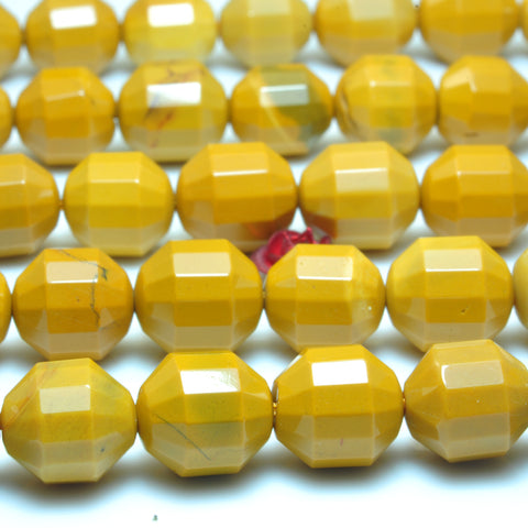 YesBeads Natural Yellow Mookaite faceted double terminated point beads wholesale loose gemstone jewelry