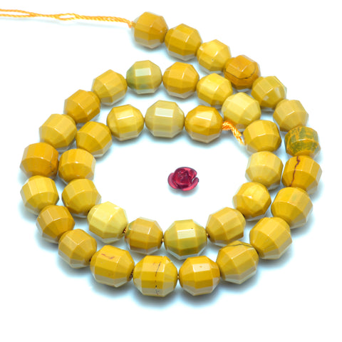 YesBeads Natural Yellow Mookaite faceted double terminated point beads wholesale loose gemstone jewelry
