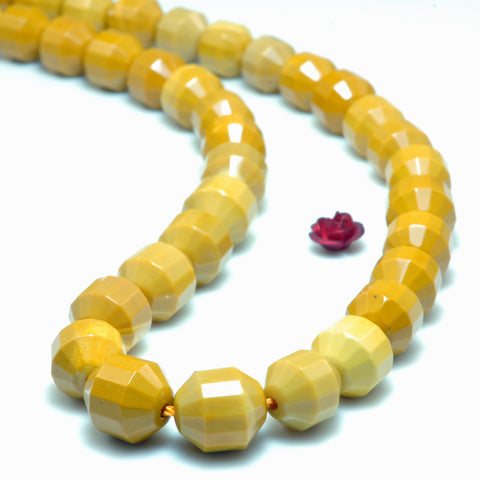 YesBeads Natural Yellow Mookaite faceted double terminated point beads wholesale loose gemstone jewelry