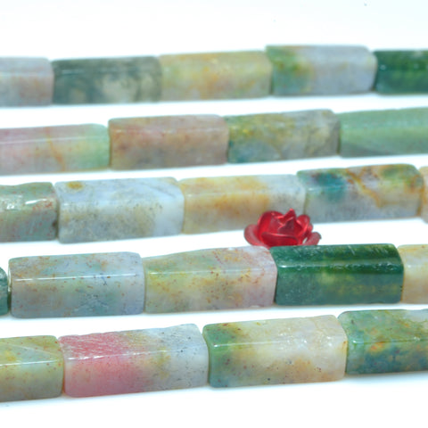 YesBeads Natural Indian Agate smooth rectangle beads gemstone wholesale jewelry making 15"