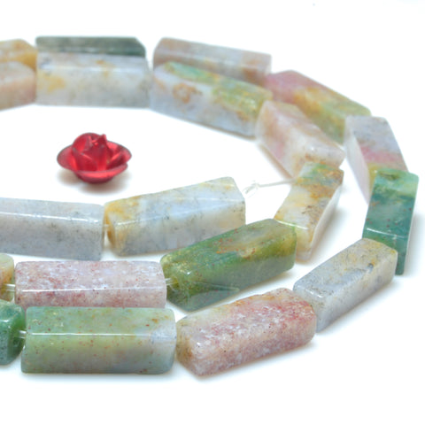 YesBeads Natural Indian Agate smooth rectangle beads gemstone wholesale jewelry making 15"