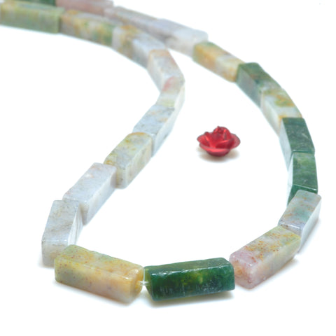 YesBeads Natural Indian Agate smooth rectangle beads gemstone wholesale jewelry making 15"