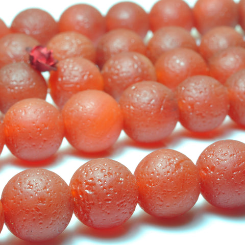 YesBeads Red Agate matte round beads wholesale loose gemstone jewelry making