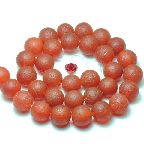 Natural Carnelian matte round beads red gemstone wholesale jewelry making bracelet diy stuff