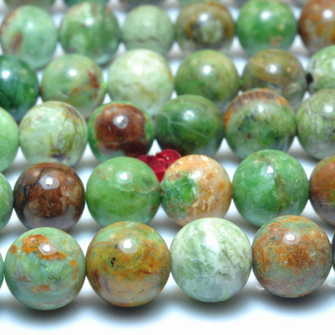 Natural Green Peruvian Opal smooth round loose beads gemstone wholesale jewelry bracelet making