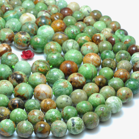 Natural Green Peruvian Opal smooth round loose beads gemstone wholesale jewelry bracelet making