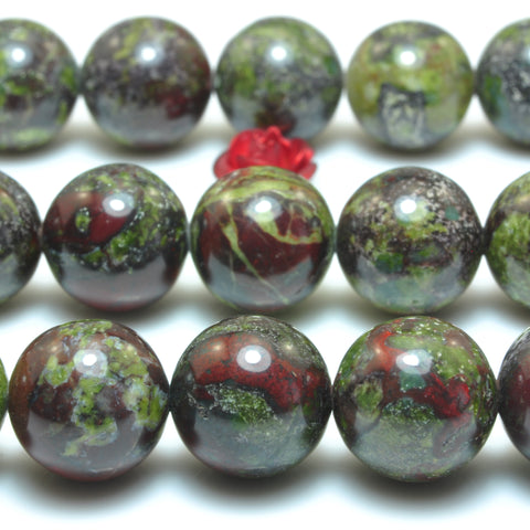 Natural dragon bloodstone smooth round loose beads gemstone wholesale jewelry making bracelet necklace diy