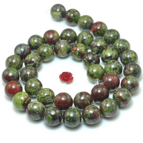 Natural dragon bloodstone smooth round loose beads gemstone wholesale jewelry making bracelet necklace diy