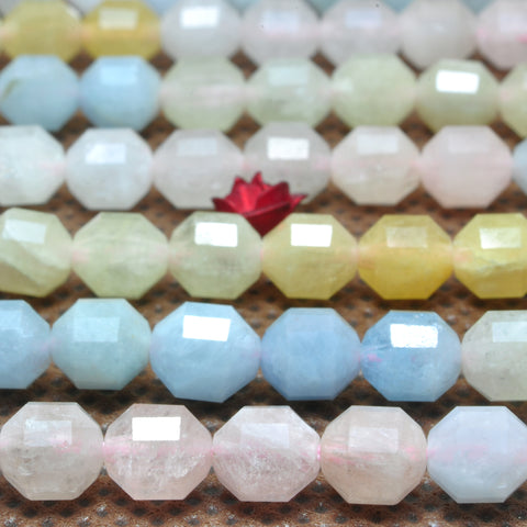 YesBeads Natural Morganite faceted double terminated point beads wholesale mix gemstone jewelry making 15"