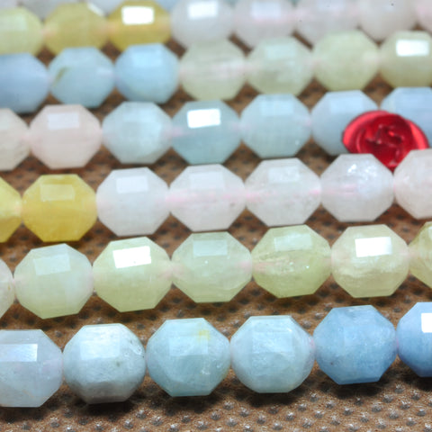YesBeads Natural Morganite faceted double terminated point beads wholesale mix gemstone jewelry making 15"