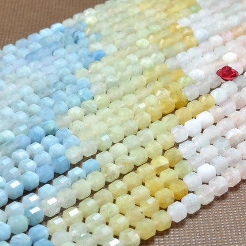 YesBeads Natural Morganite faceted double terminated point beads wholesale mix gemstone jewelry making 15"