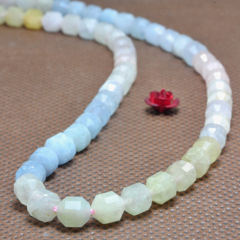 YesBeads Natural Morganite faceted double terminated point beads wholesale mix gemstone jewelry making 15"