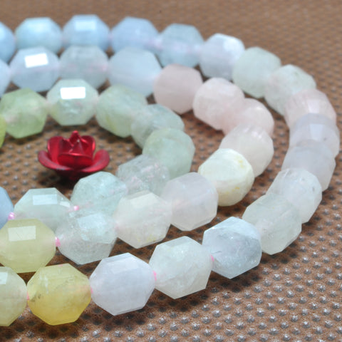 YesBeads Natural Morganite faceted double terminated point beads wholesale mix gemstone jewelry making 15"