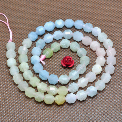 YesBeads Natural Morganite faceted double terminated point beads wholesale mix gemstone jewelry making 15"