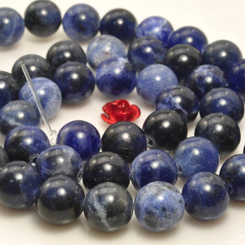 47 pcs of A Grade-- Natural Blue stone smooth round beads in 8mm